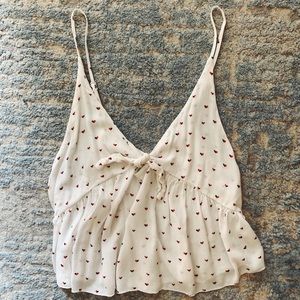 Free People tank top, front tie, adjustable straps